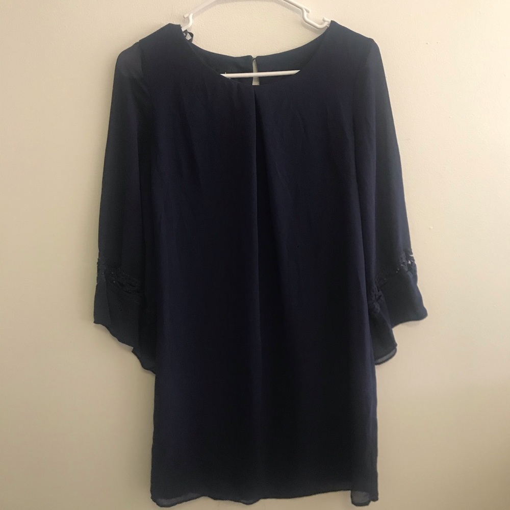 Knee length navy blue dress